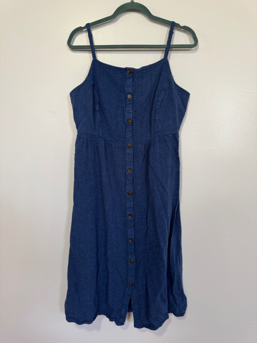 Old Navy Dark Blue Button-Front Midi Dress, Size XL